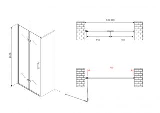 Душевая дверь ABBER Zart AG08090P 90 см